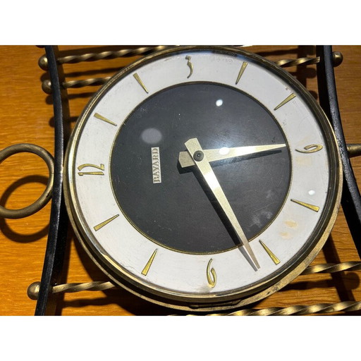 Vintage brass clock for Bayard, 1950