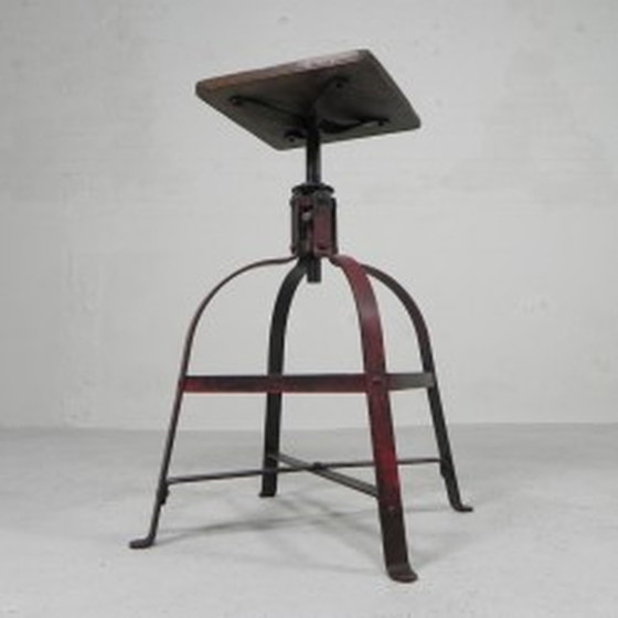 Image 1 of Chaise industrielle, tabouret, chaise d'atelier par Bienaise - années 1950