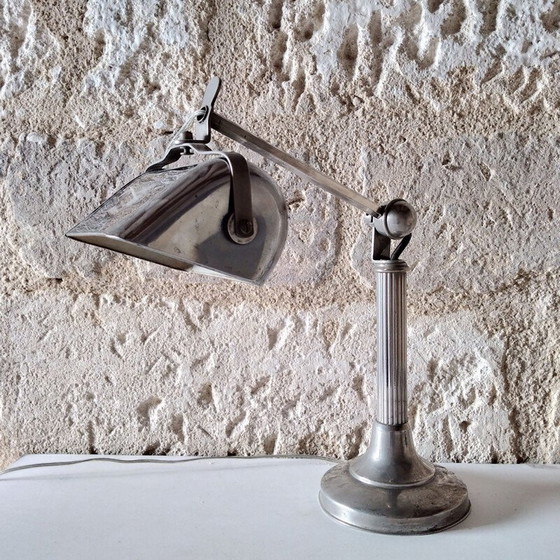 Image 1 of Vintage Art Deco desk lamp in nickel plated metal