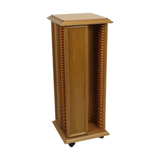 Image 1 of Oak Cd Carousel Rack