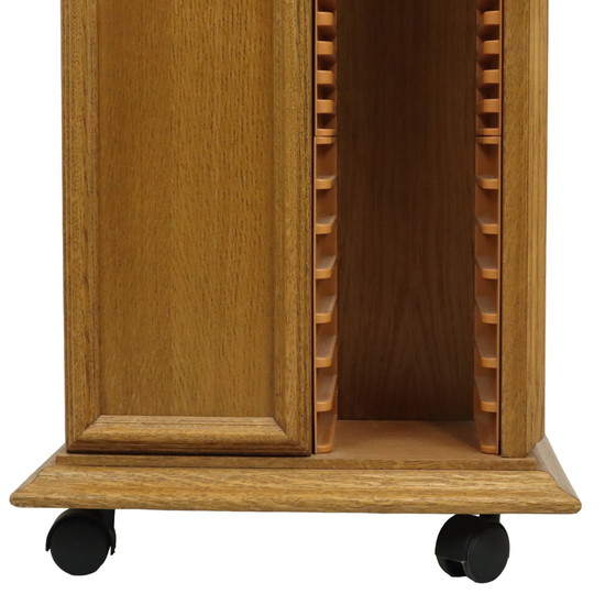 Image 1 of Oak Cd Carousel Rack