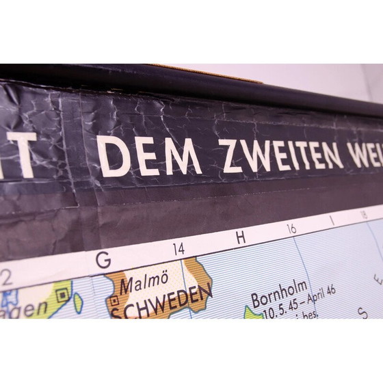 Image 1 of Vintage wooden slat school map of Central Europe, Germany 1961