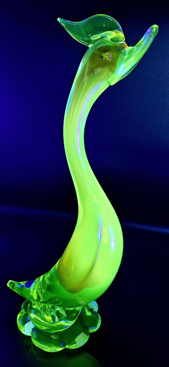 Image 1 of 50'S Antonio Da Ros Murano Glass Large Sommerso Uranium Bird 