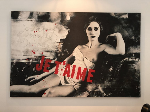 Jef Poldervaart - Je t'aime schilderij – schilderijen tekeningen, Design