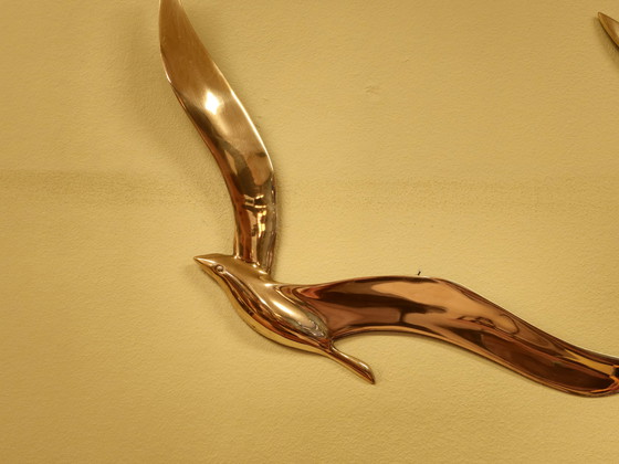 Image 1 of Large Brass Wall Birds Wall Bird Wall Decoration