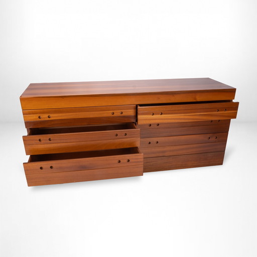 Brazilian Canaletto Walnut Veneer Chest of Drawers