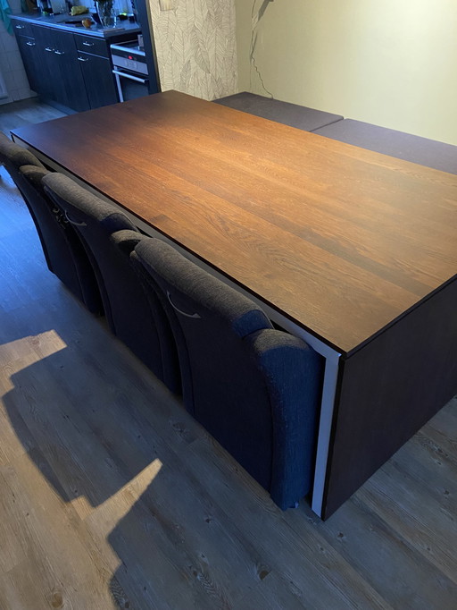 Motto Design Dining Table With Folding Side Panel