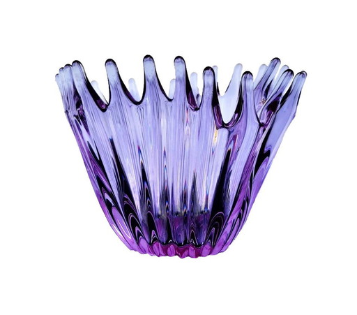 Large Violet Crystal Cup - Vintage - Cristallerie De Bayel - 1950
