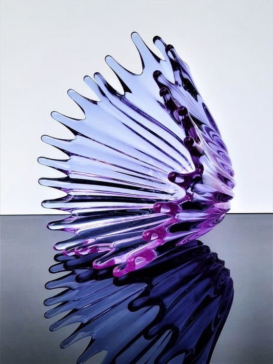 Image 1 of Grande ciotola di cristallo viola • Vintage • Cristallerie De Bayel • 1950