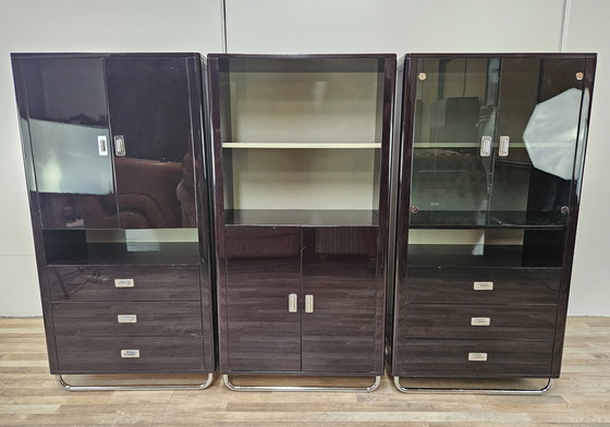 Image 1 of Modular Office Cabinets In Lacquered Wood From 1970S