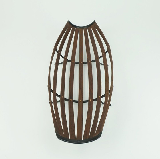 Image 1 of danish modern FRUIT BASKET 50s 60s teak metal copper