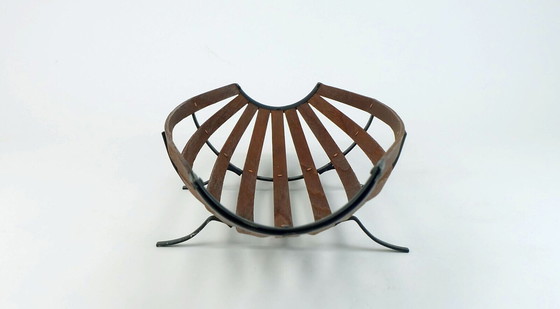 Image 1 of danish modern FRUIT BASKET 50s 60s teak metal copper