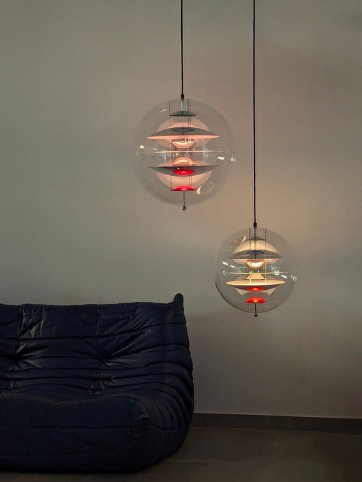 2X Globe Lamps By Verner Panto