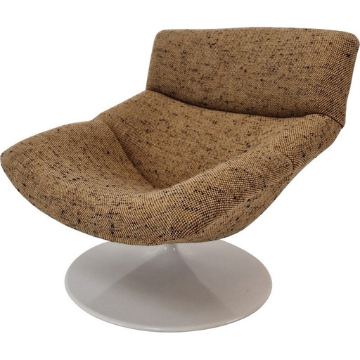 Vintage F518 armchair in wood and metal by Geoffrey Harcourt for Artifort, 1970