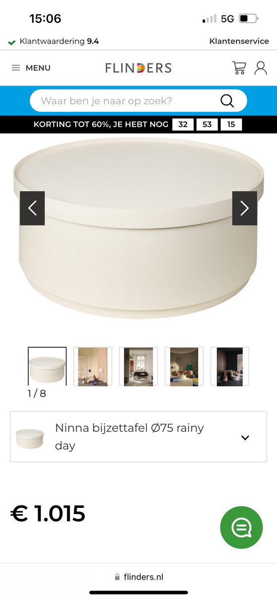 Image 1 of Broste Copenhagen Ninna Side Table Ø75 Rainy Day