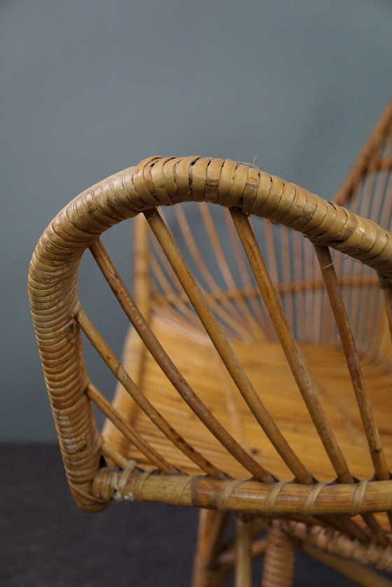 Image 1 of Special Midcentury rattan 2 seater sofa, Dutch Design Style, 1950