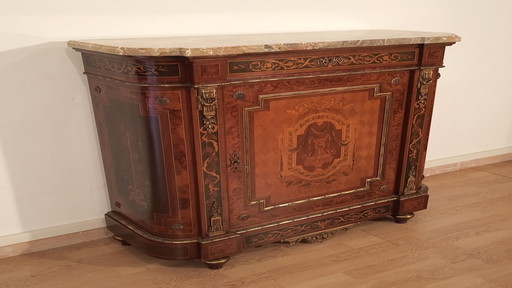 Mid-Century Inlaid Sideboard, Italy, 1960s