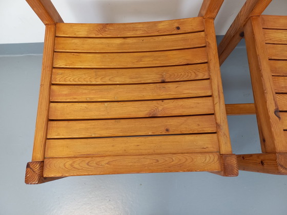 Image 1 of Pair Of Vintage 70's Pine Chairs