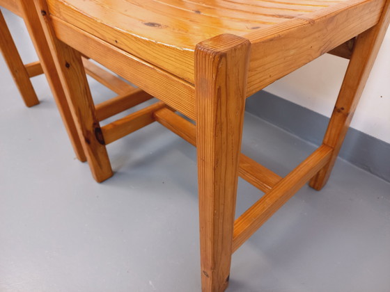 Image 1 of Pair Of Vintage 70's Pine Chairs