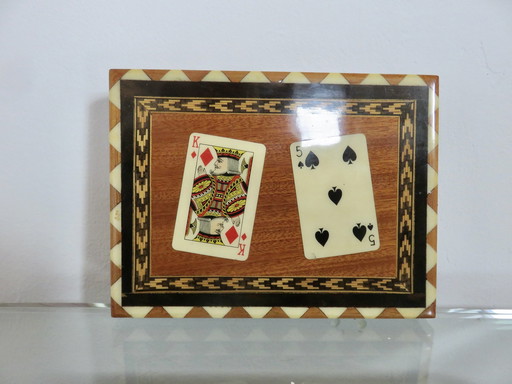 Marquetry Card Game Box, 60s