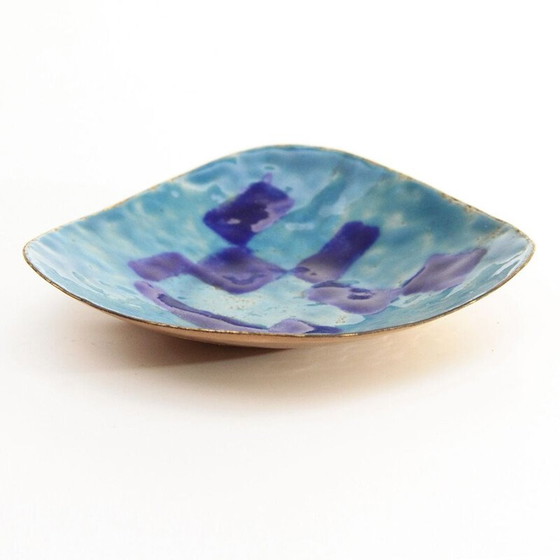 Image 1 of Italian Enameled Copper bowl, Mid-Century 1950s