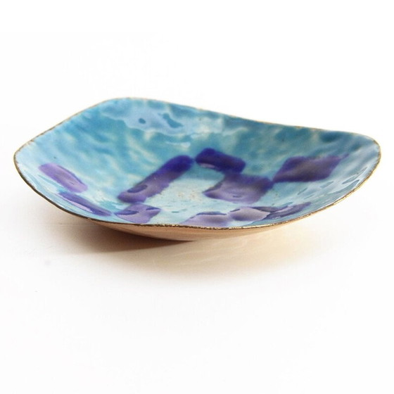 Image 1 of Italian Enameled Copper bowl, Mid-Century 1950s