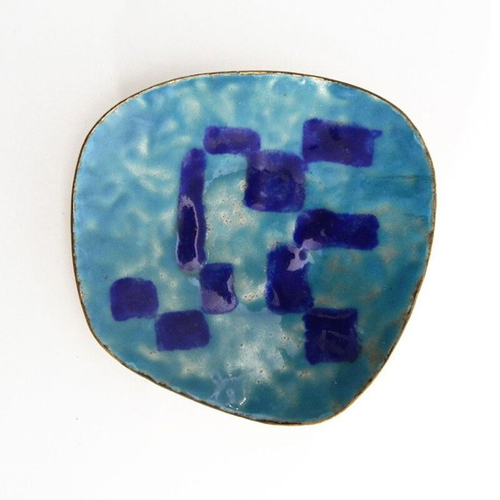 Image 1 of Italian Enameled Copper bowl, Mid-Century 1950s