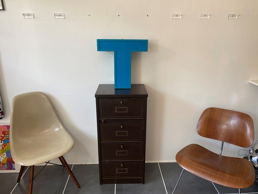 Letter T Sign Aluminium Alu And Plexiglas Plexi Vintage 1970