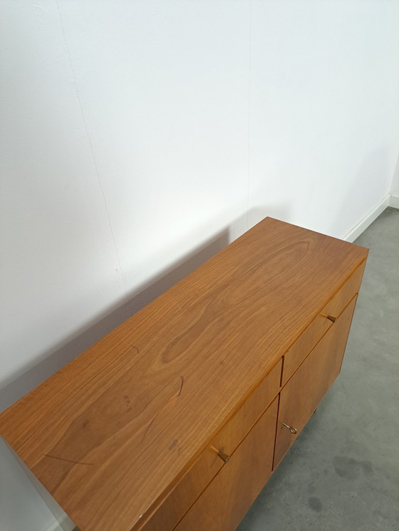 Image 1 of Veneer Cabinet With Drawers And Round Wooden Legs