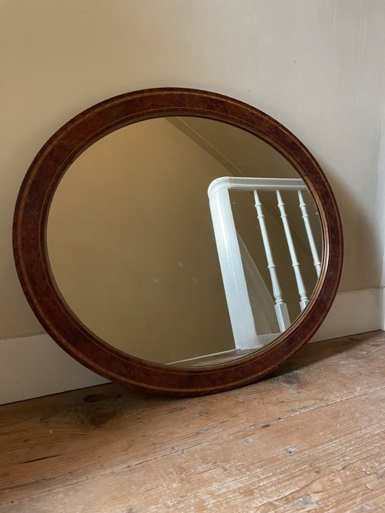 Image 1 of 2 X Oval Mirrors Inlaid Antique French