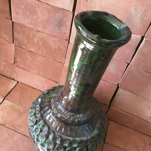 Tamegroute Glazed Earthenware Pottery Vase