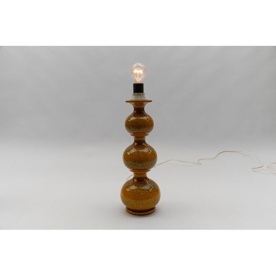 Image 1 of Vintage orange ceramic table lamp by Kaiser Leuchten, Germany 1960