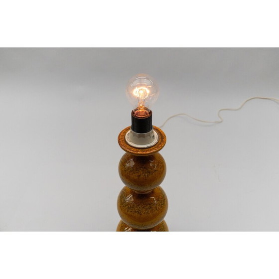 Image 1 of Vintage orange ceramic table lamp by Kaiser Leuchten, Germany 1960