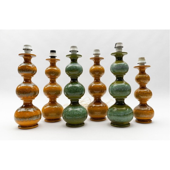 Image 1 of Vintage orange ceramic table lamp by Kaiser Leuchten, Germany 1960