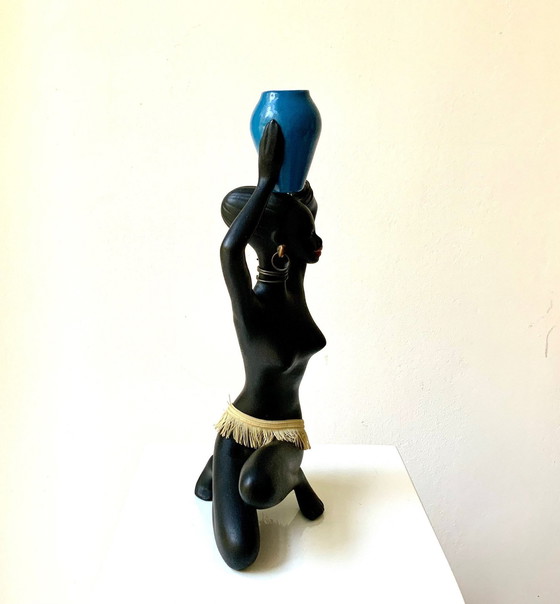 Image 1 of Grande scultura africanista • Ceramica vintage • N. 1256 • Albert Strunz • Cortendorf • 1950