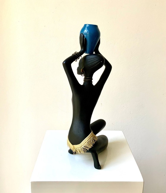 Image 1 of Grande scultura africanista • Ceramica vintage • N. 1256 • Albert Strunz • Cortendorf • 1950