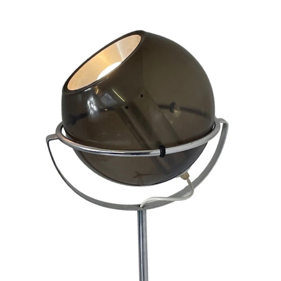 Image 1 of Space age Design - RAAK Amsterdam - Frank Ligtelijn - Floor lamp - Globe - Smoked glass and aluminum insert