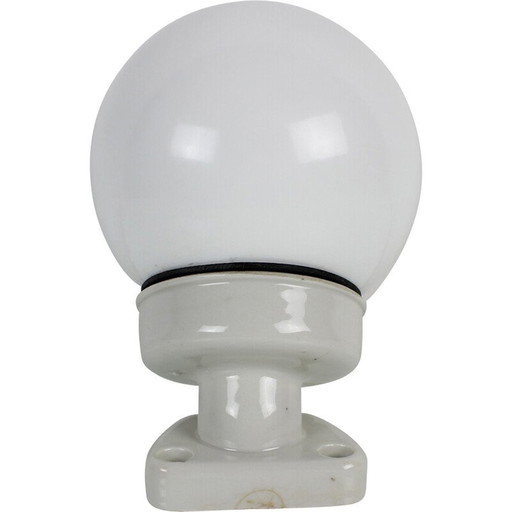 Vintage wall lamp in porcelain and opaline glass, Czechoslovakia 1960s