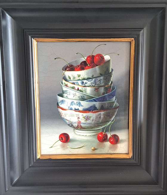 Image 1 of R.Ritchie - Still life with cherries in bowls