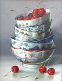 R.Ritchie - Still life with cherries in bowls