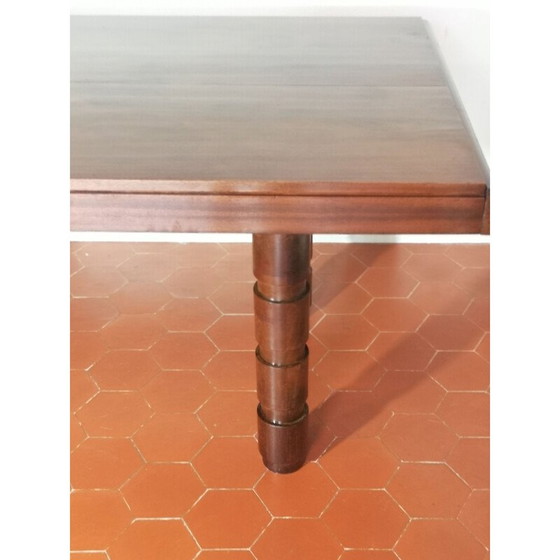 Image 1 of Vintage mahogany table Art deco by Francisque Chaleyssin 1930s