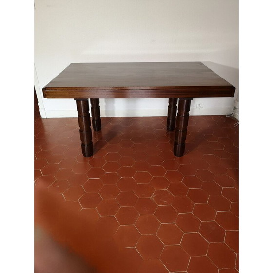 Image 1 of Vintage mahogany table Art deco by Francisque Chaleyssin 1930s