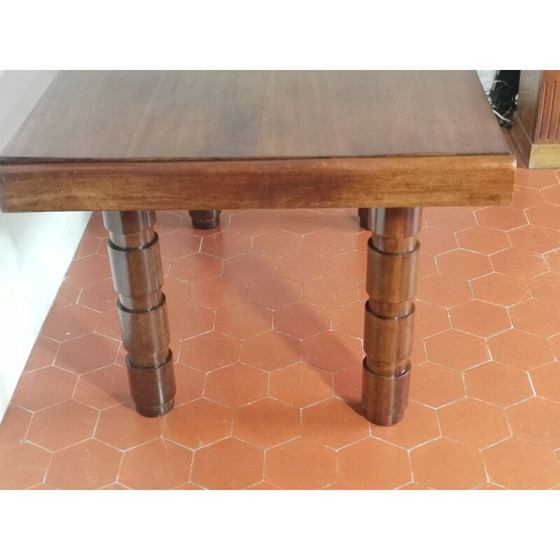 Image 1 of Vintage mahogany table Art deco by Francisque Chaleyssin 1930s