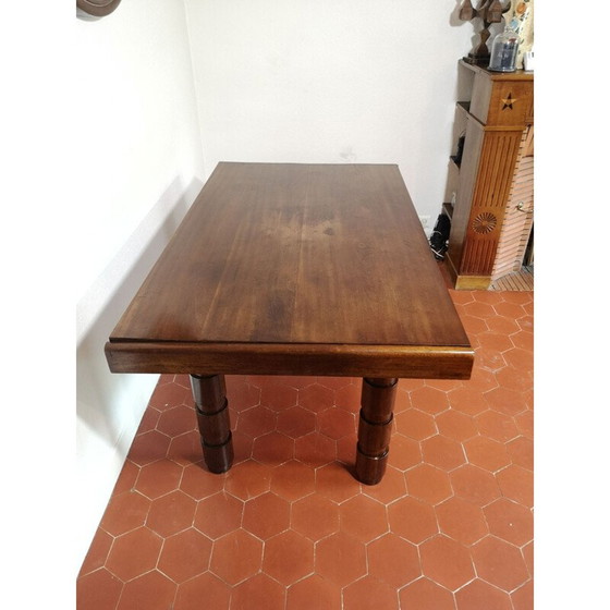 Image 1 of Vintage mahogany table Art deco by Francisque Chaleyssin 1930s