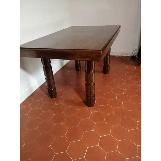Image 1 of Vintage mahogany table Art deco by Francisque Chaleyssin 1930s