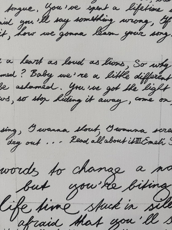 Image 1 of Written Text On Canvas