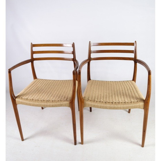Image 1 of Pair of vintage teak armchairs by N.O. Møller for J. L. Møllers Møbelfabrik, 1962s