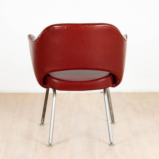 Image 1 of Vintage "Conference" armchair in wood and chrome steel by Eero Saarinen for Knoll international, 1957