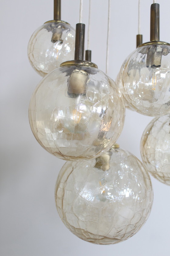 Image 1 of Vintage Gold Cascade Lamp, Pendant Lamp With Bulbs - 1970s