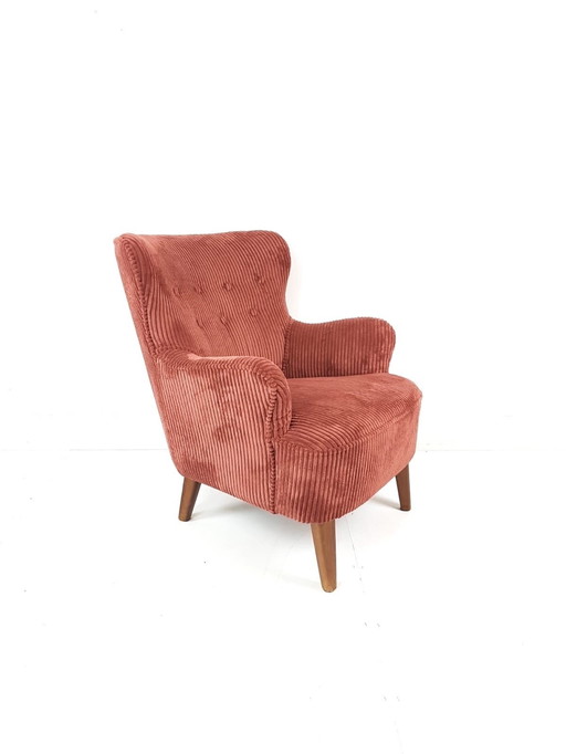 Vintage Artifort Theo Ruth Armchair Terra Corduroy Rib